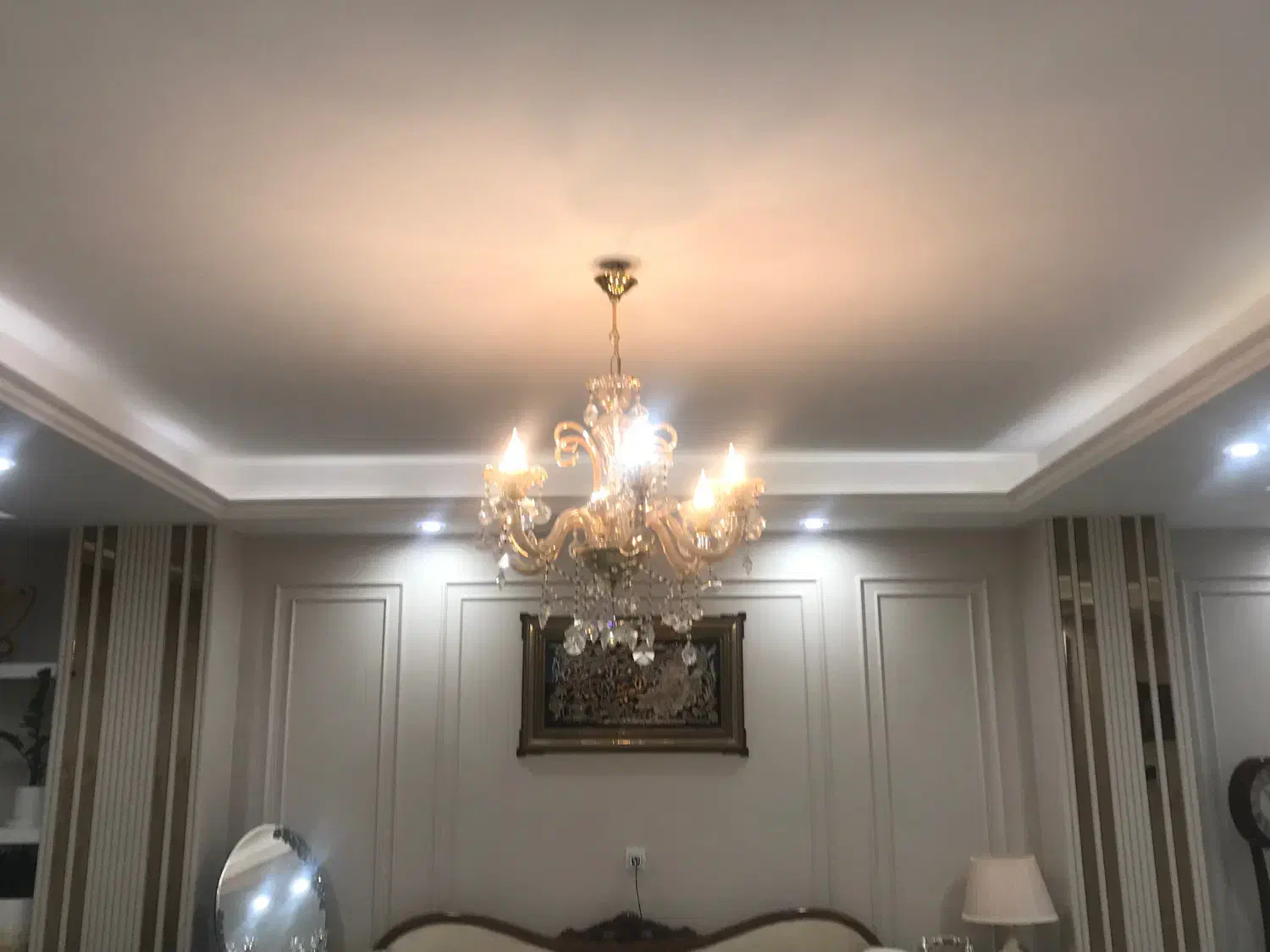 لوستر کریستال ۶ شاخه|لوستر و چراغ آویز|قزوین, |دیوار