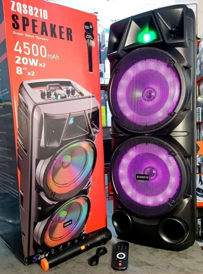اسپیکر بلوتوثی چمدانی 16 اینچ دو باند مدل ZQS-8210|پخش‌کننده همراه|شیراز, تحویلی|دیوار