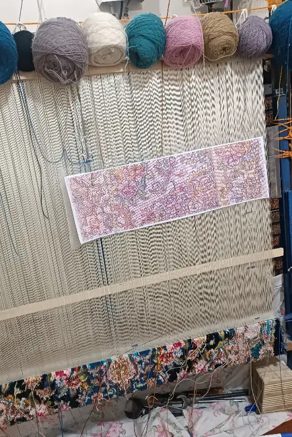 فرش زرنیم نیمه کاره|فرش|تبریز, |دیوار