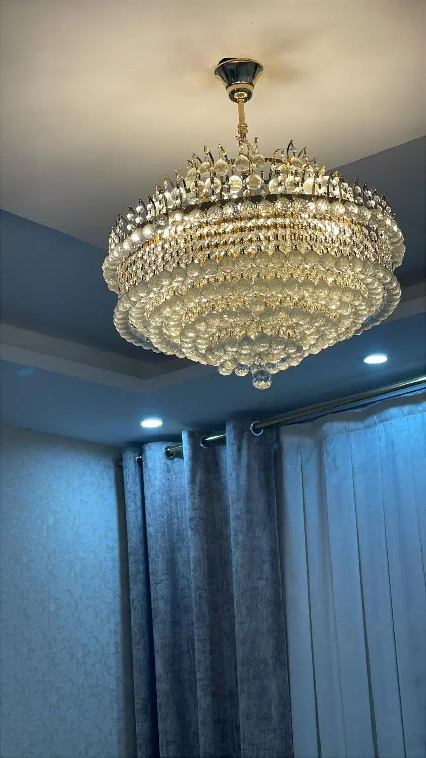 لوستر60سانتی کریستالی|لوستر و چراغ آویز|بندرعباس, |دیوار