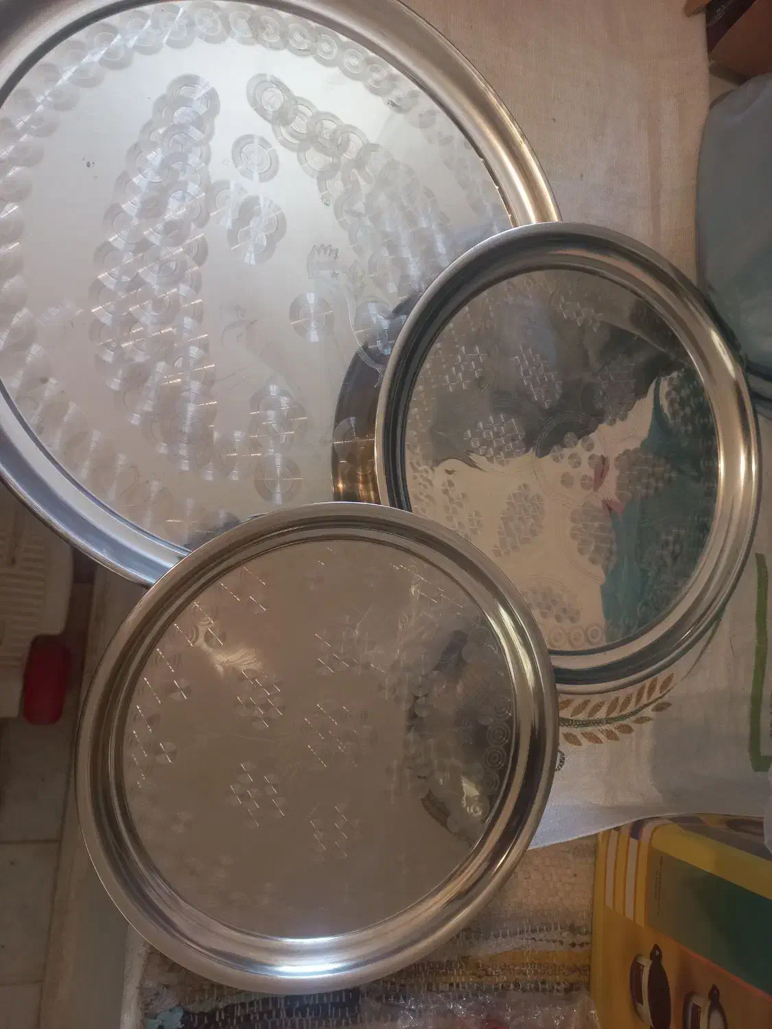 سینی استیل|سرویس روتختی|اقبالیه, |دیوار