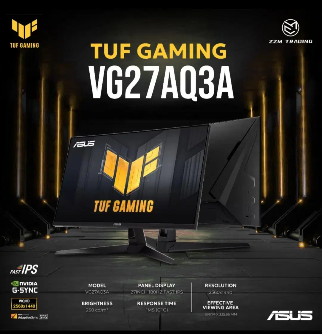 مانیتور ۲۷ اینچ ۱۸۰ هرتز ASUS 2K VG27AQ3A (نو)|قطعات و لوازم جانبی رایانه|تبریز, |دیوار