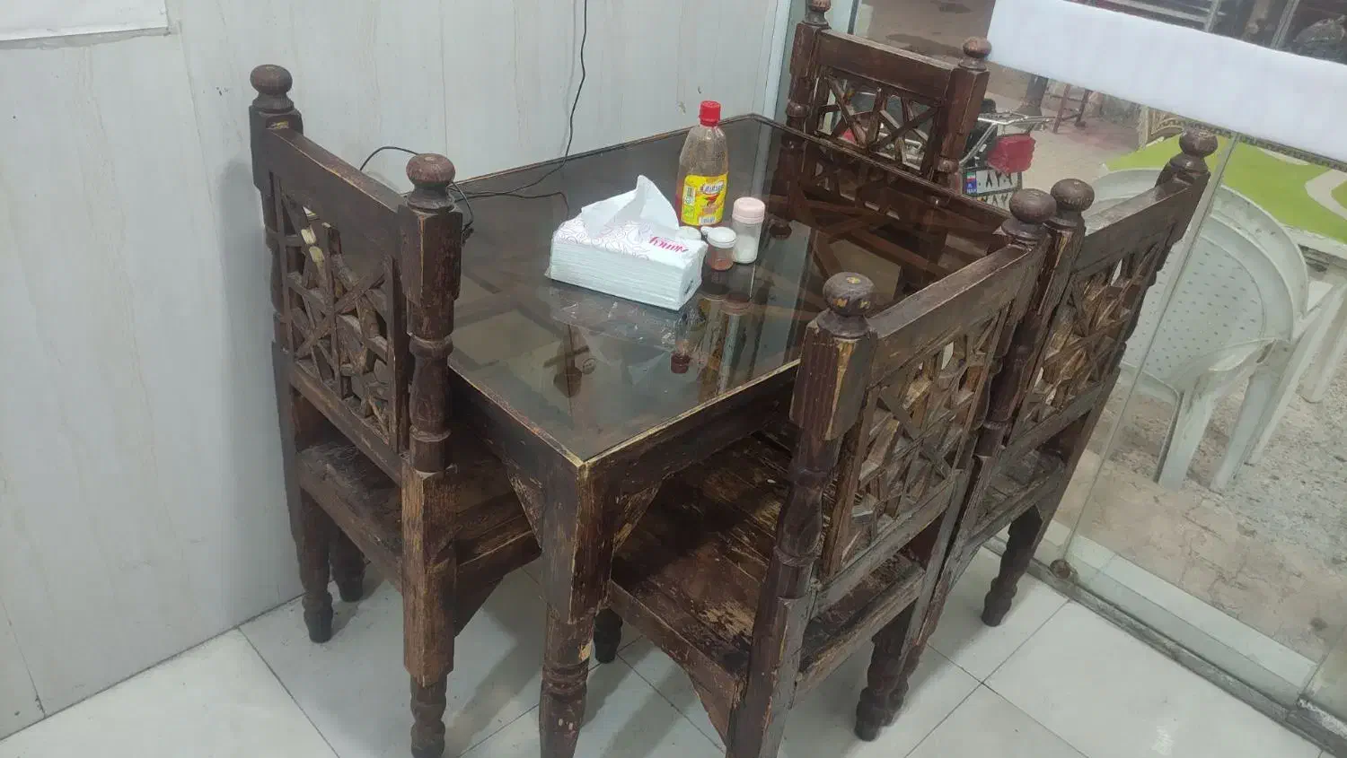 میز غذاخوری چوبی|میز و صندلی غذاخوری|بندر گناوه, |دیوار