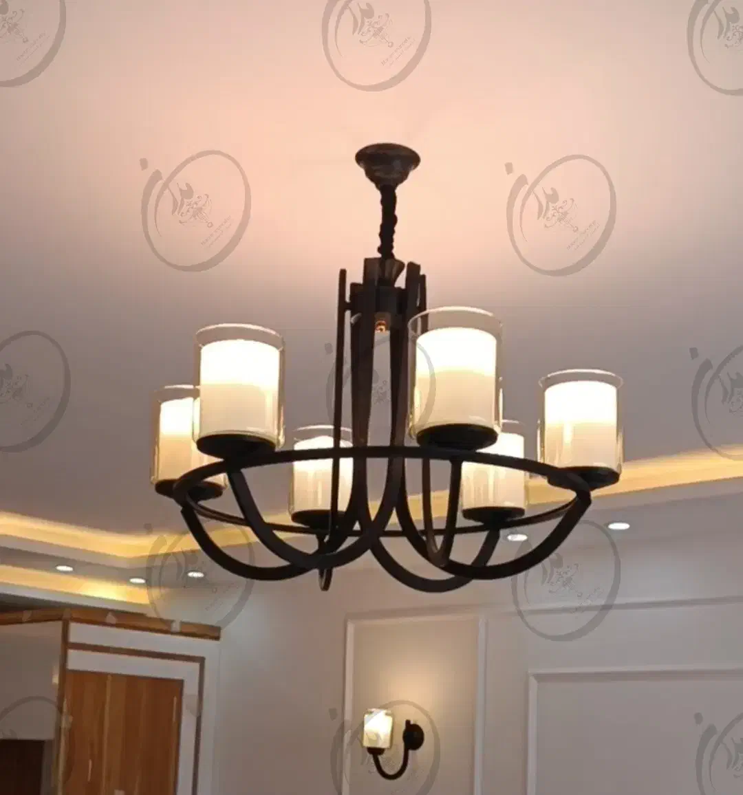 لوستر آویز چند شعله مشکی|لوستر و چراغ آویز|مشهد, سید رضی|دیوار