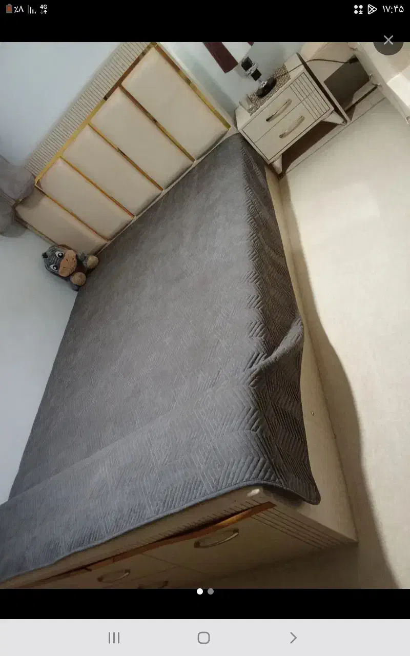 تخت با کفی فلزی دراور و پاتختی و خوشخواب|تخت و سرویس خواب|بیرجند, |دیوار