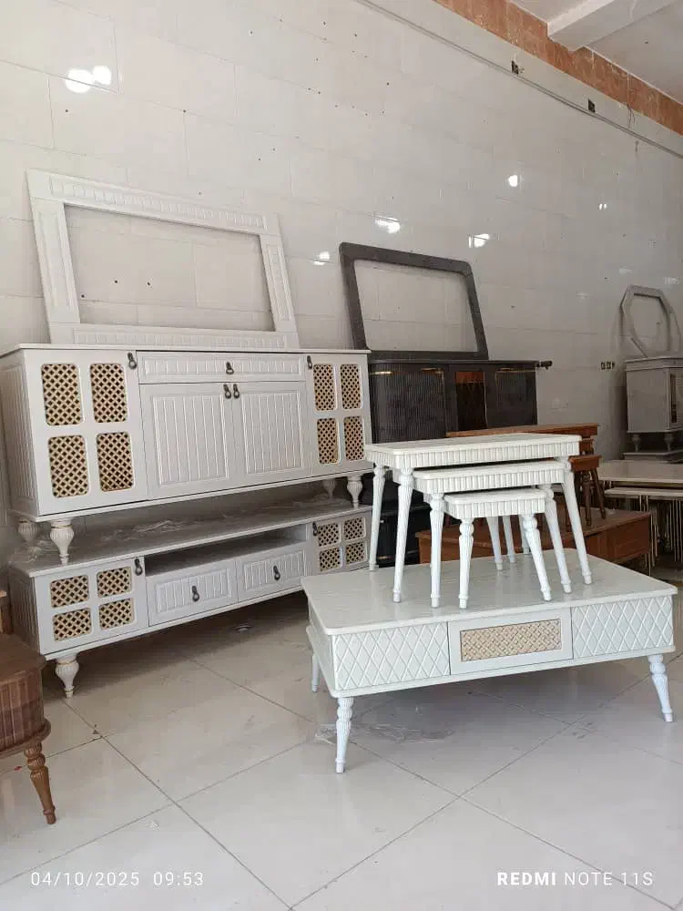 ست میز تلوزیون و آینه و کنسول حصیری سایز بزرگ|بوفه، ویترین، کنسول|مرودشت, فاز دوم شهرک فرهنگیان|دیوار