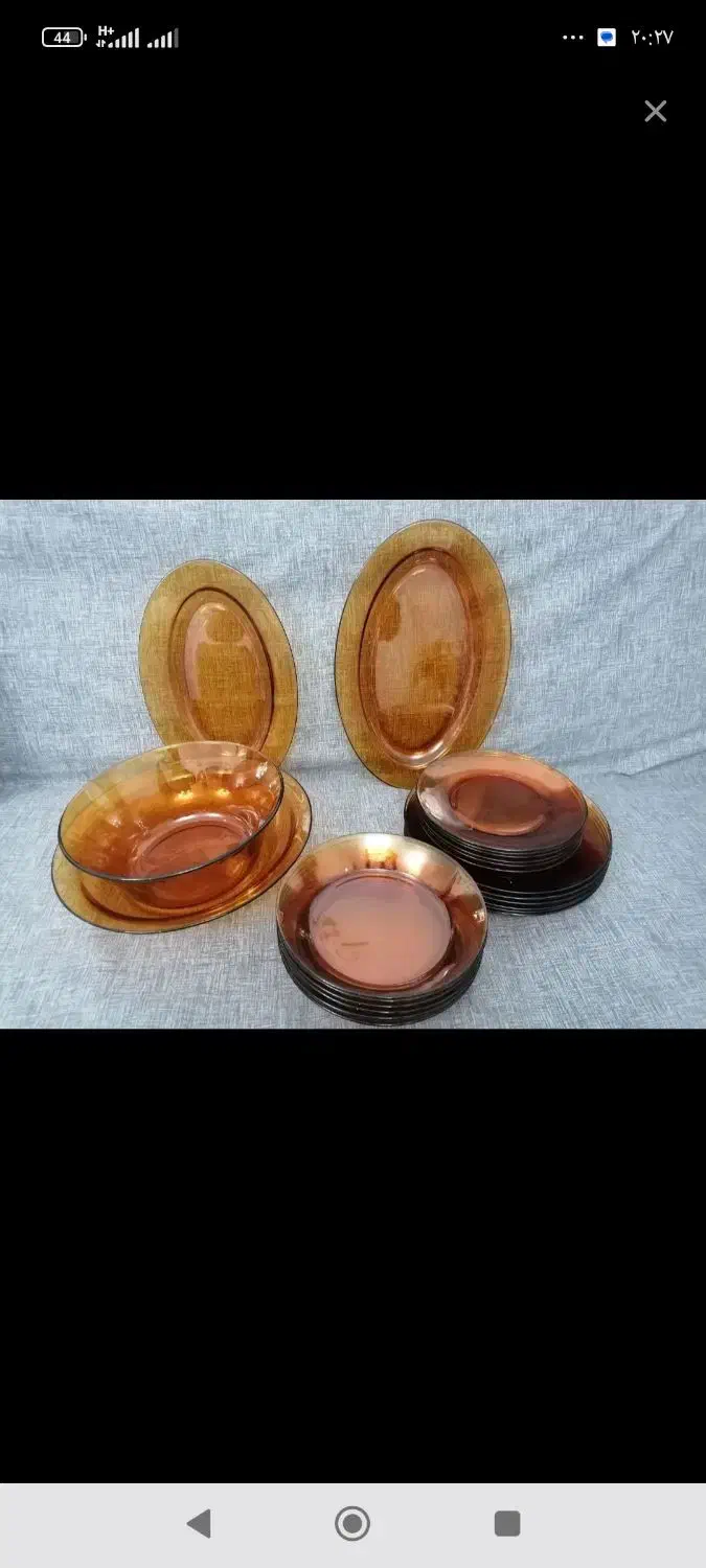 سرویس پیرکس عسلی در حد نو|ظروف سرو و پذیرایی|تویسرکان, |دیوار