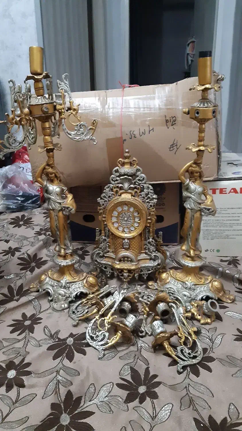 دوعددشمعدان‌وساعت|ساعت دیواری و تزئینی|الوند, |دیوار