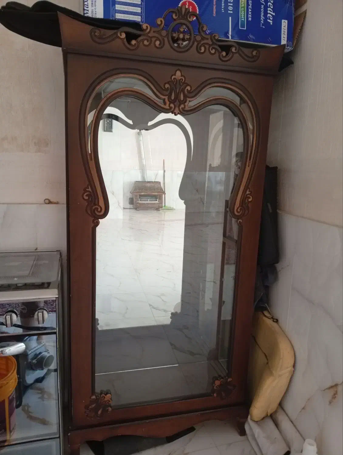 بوفه چوبی گردو|بوفه، ویترین، کنسول|ایلخچی, |دیوار