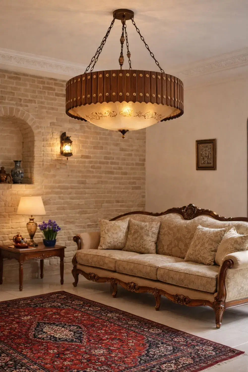 لوستر چوبی|لوستر و چراغ آویز|سیرجان, |دیوار