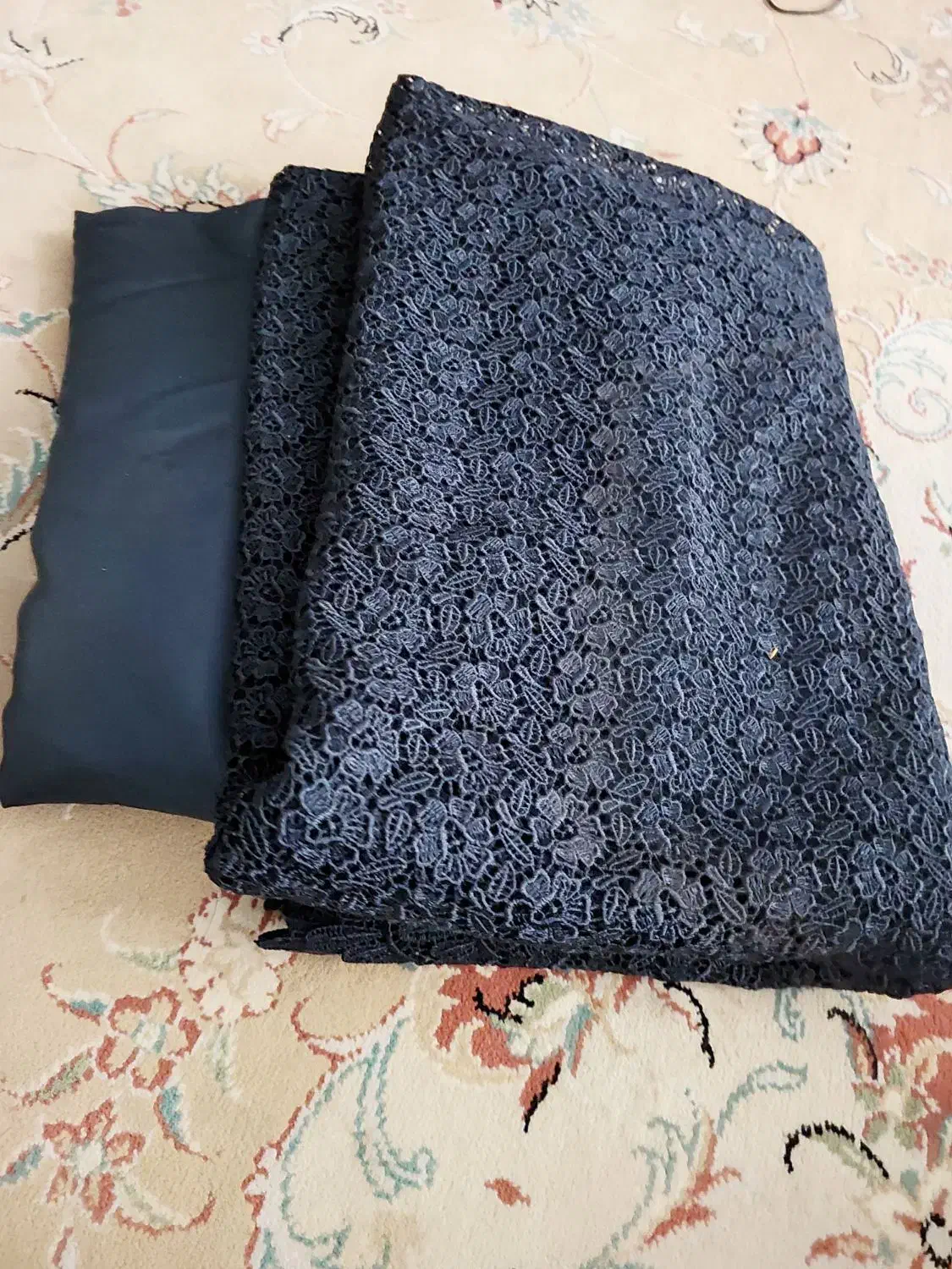 پارچه گیپور سرمه ای با آستری|لباس|تهران, حسین‌آباد|دیوار