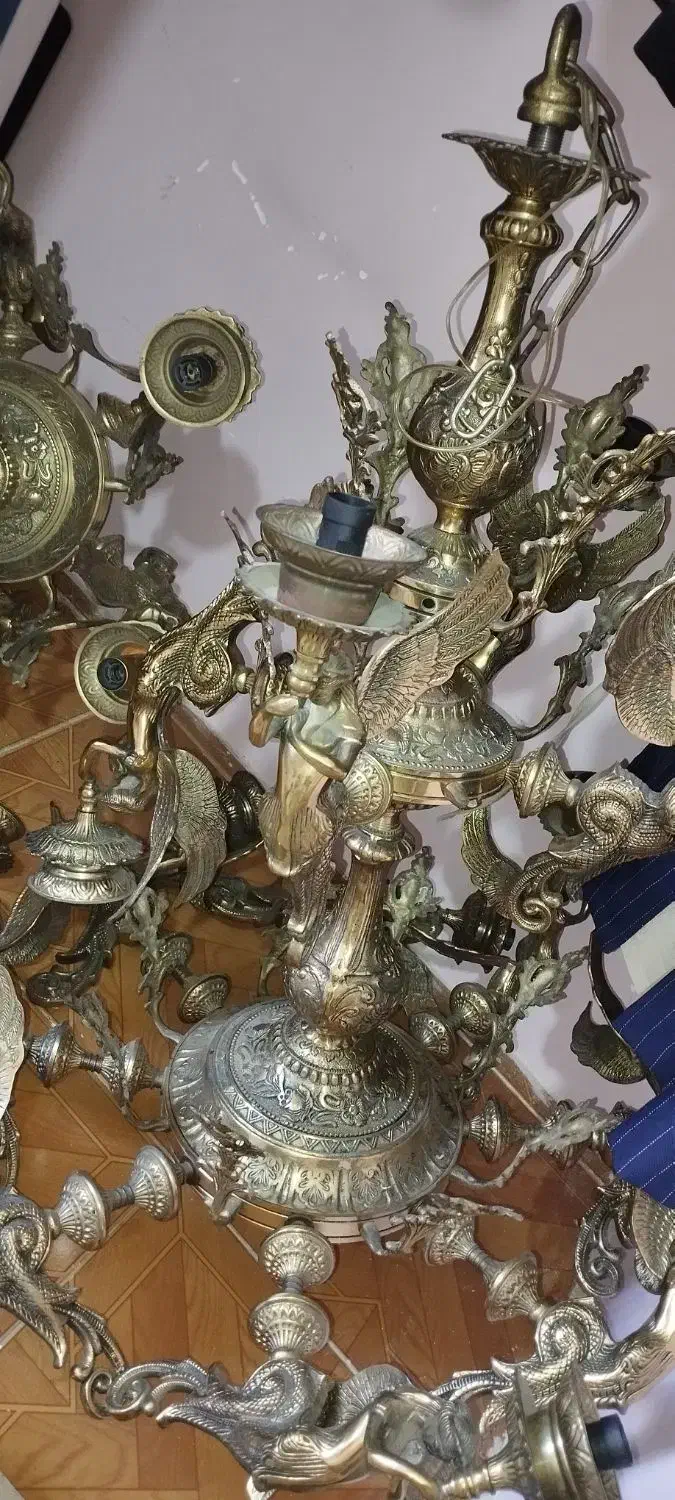 لوستر برنز اصل|لوستر و چراغ آویز|الشتر, |دیوار