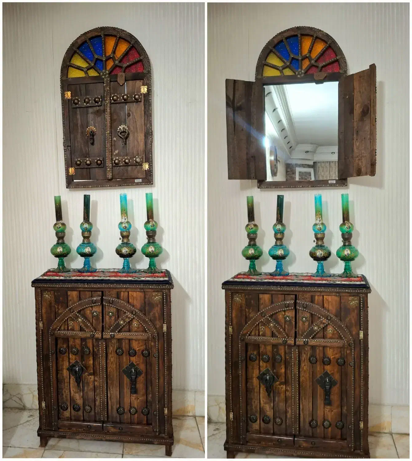 جاکفشی و آیینه سِت سنتی|جاکفشی، کمد، دراور|ری, دیلمان|دیوار