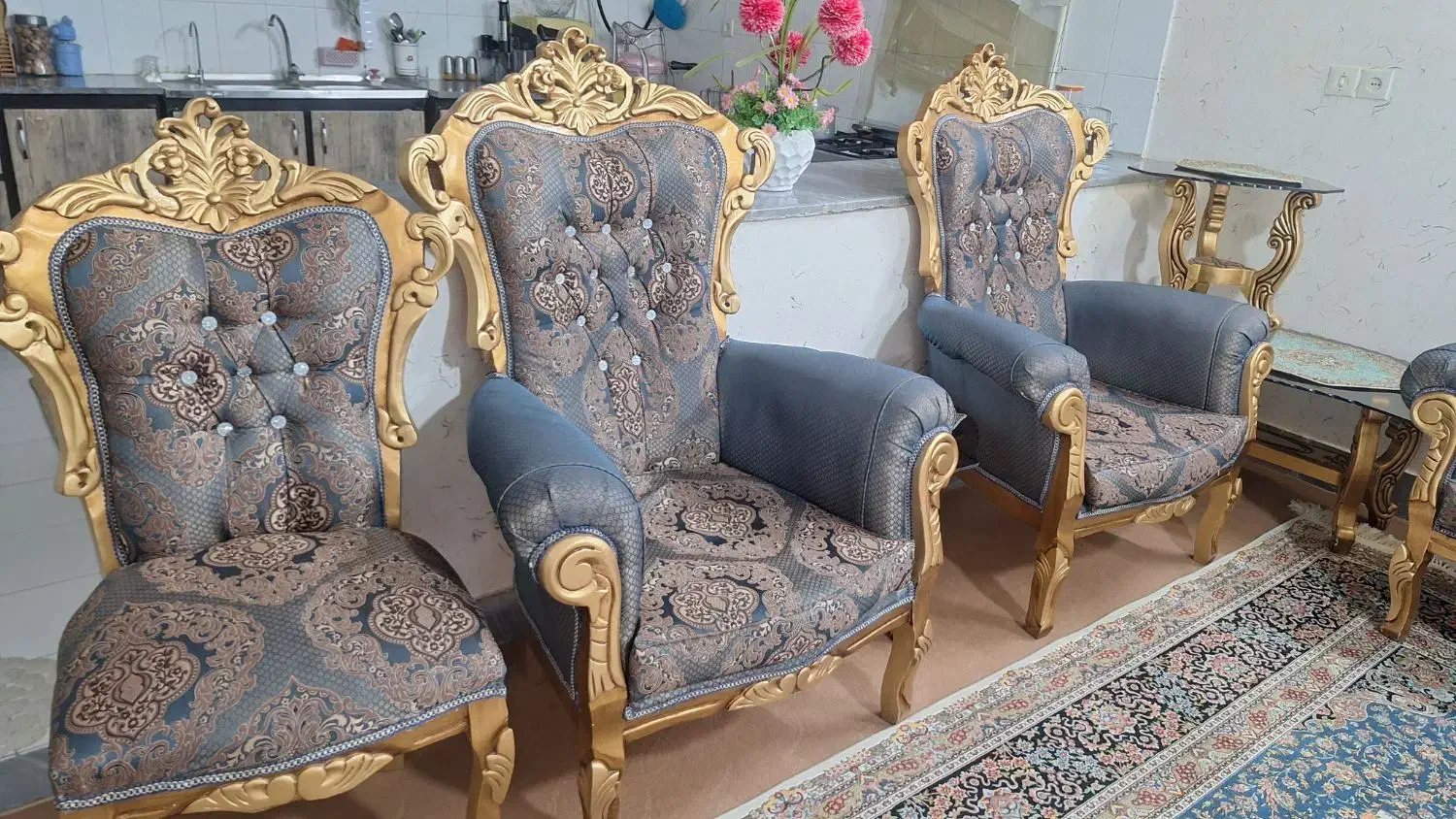 مبلمان سلطنتی ۹ نفره|مبلمان خانگی و میز عسلی|بیرجند, |دیوار