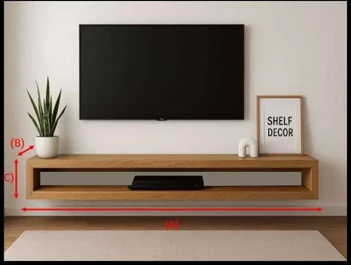 شلف تلویزیون کادر ۱۸۰ روکش چوب|میز تلویزیون|چهاردانگه (تهران), |دیوار