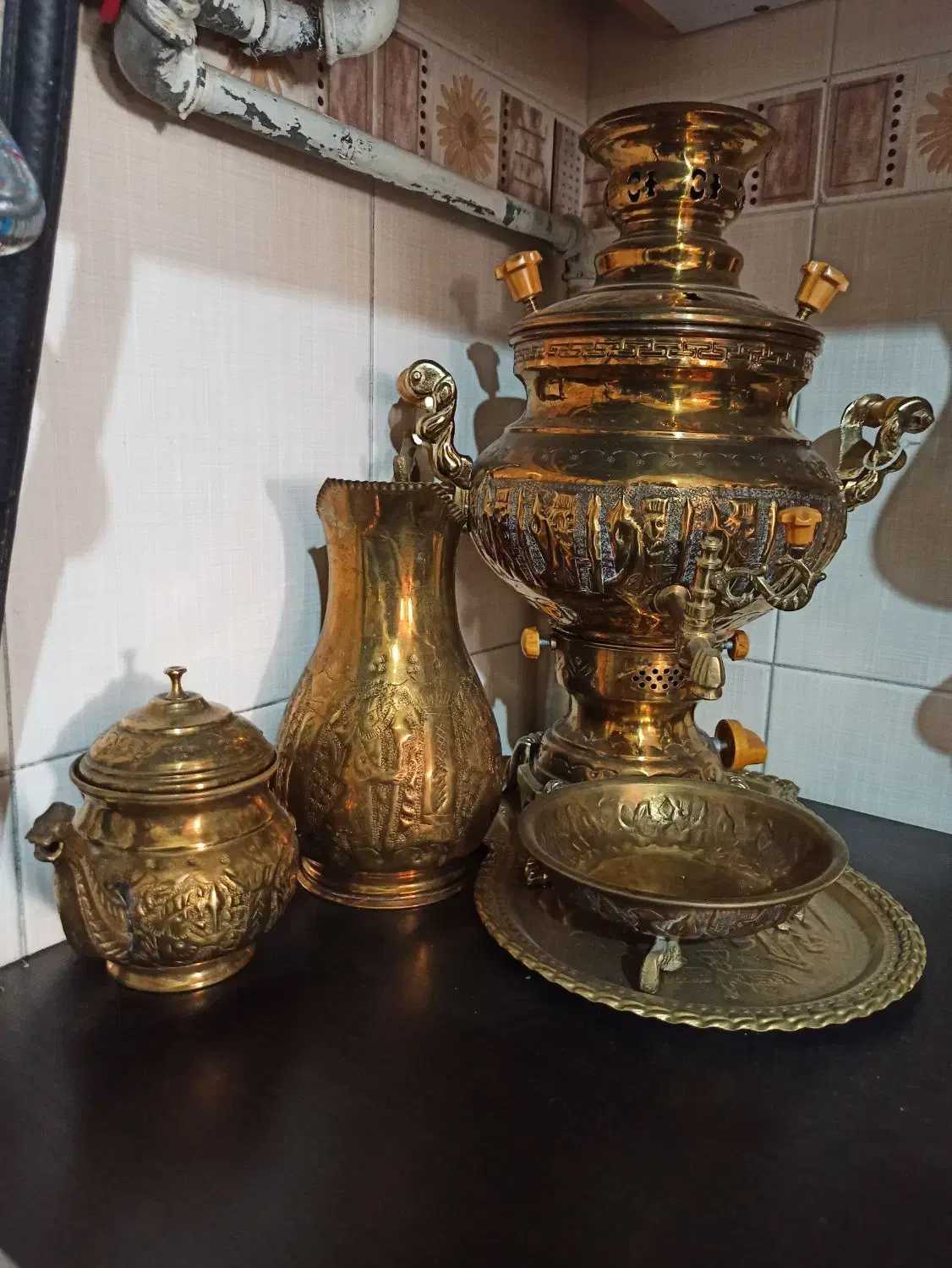 سماور گازی برنج|سماور، چای‌ساز، قهوه‌ساز|اصفهان, خانه اصفهان|دیوار