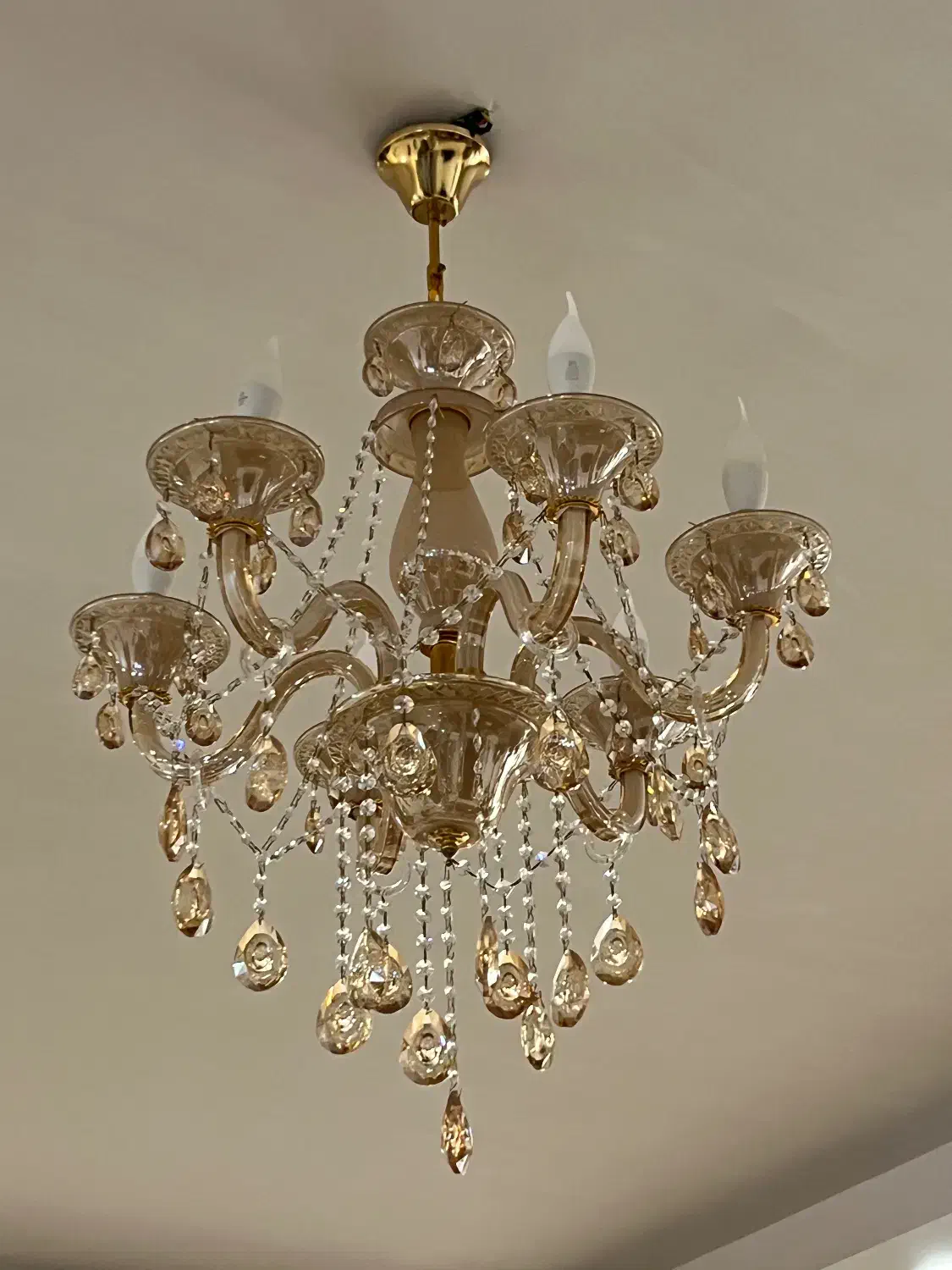 دوعددلوستر ۶شعله کریستال|لوستر و چراغ آویز|مرند, |دیوار