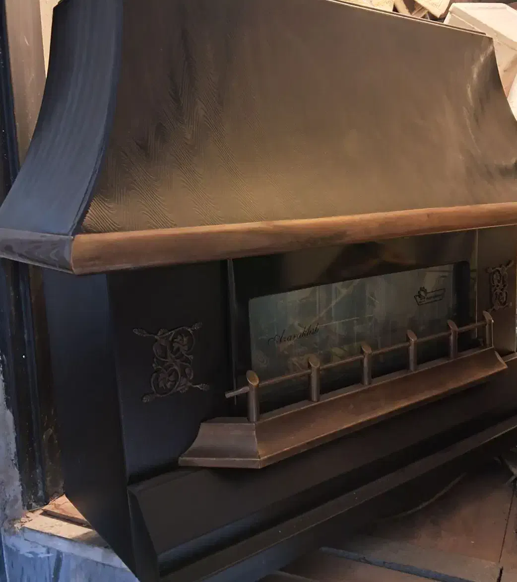 بخاری طرح شومینه|بخاری، هیتر، شومینه|آبیک, |دیوار