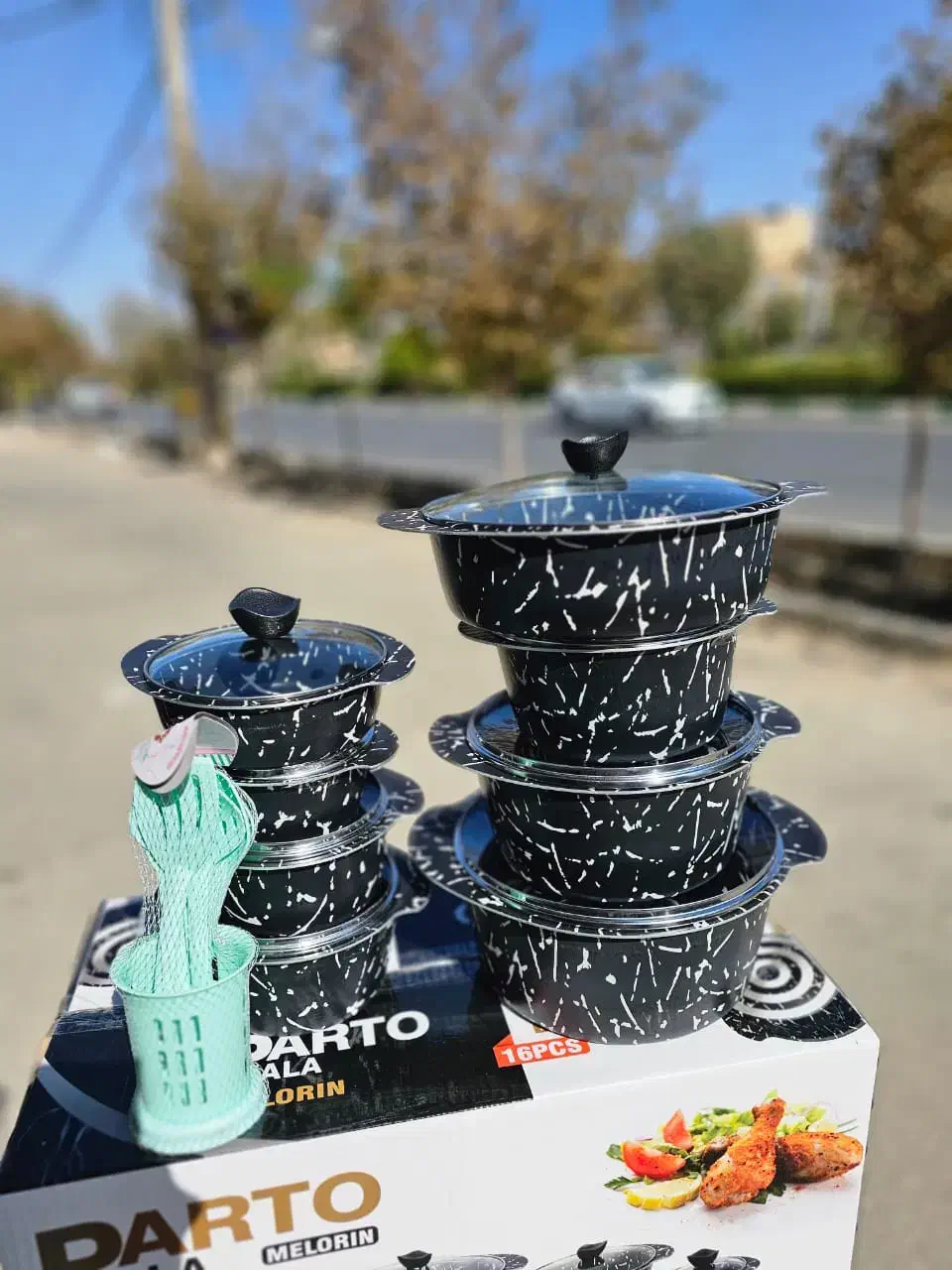 سرویس قابلمه و تابه 16پارچه ملورین ضخیم پروانه ای|ظروف پختوپز|قم, علی آباد سعدگان|دیوار