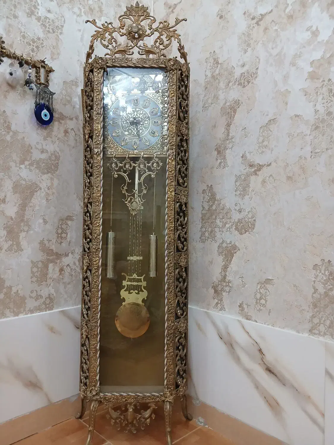 ساعت تمام برنزی بسیار سنگین و فاخر|صنایع دستی و سایر لوازم تزئینی|دیواندره, |دیوار