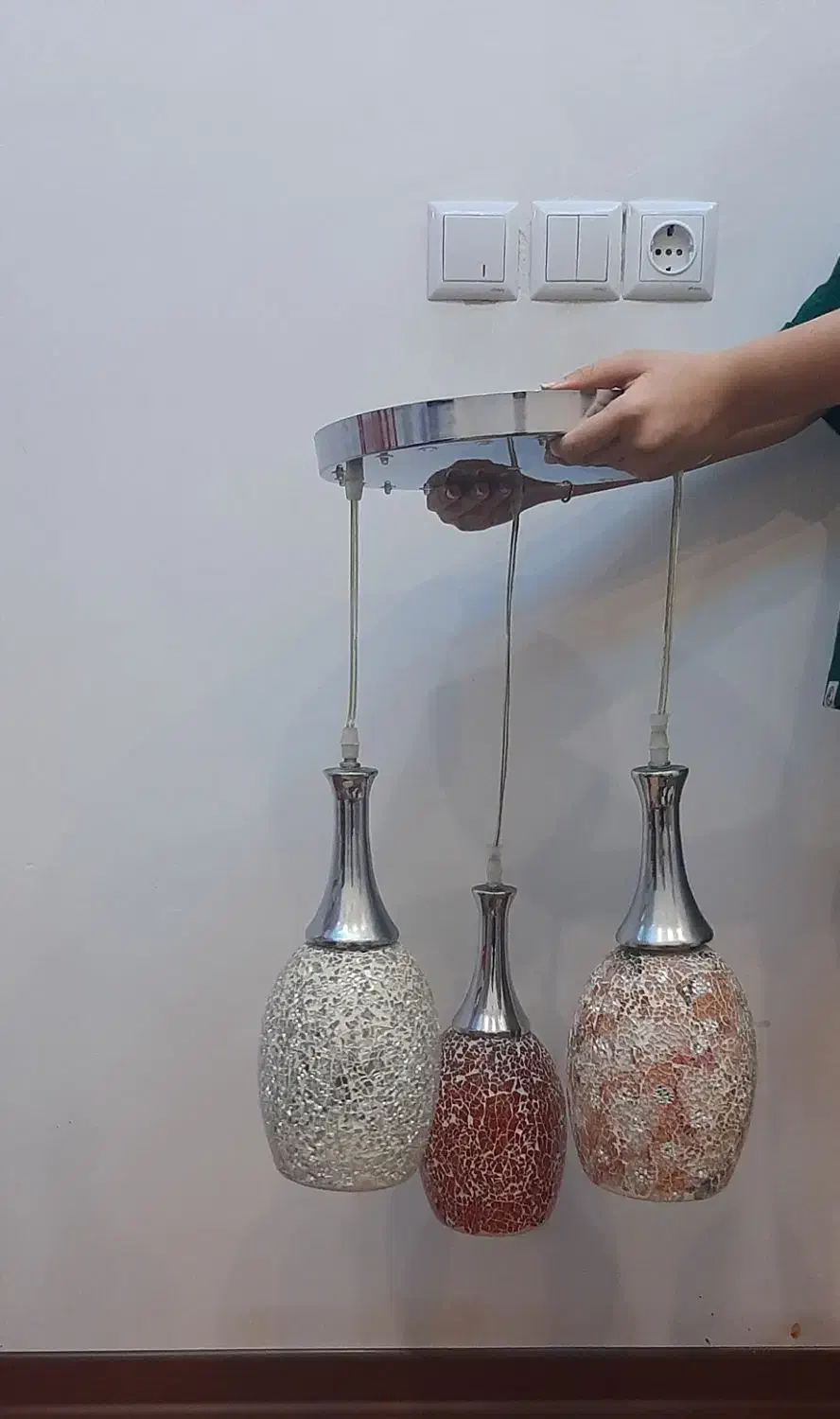 لوستر آویز سه تایی|لوستر و چراغ آویز|اسلام‌شهر, شهرک واوان|دیوار