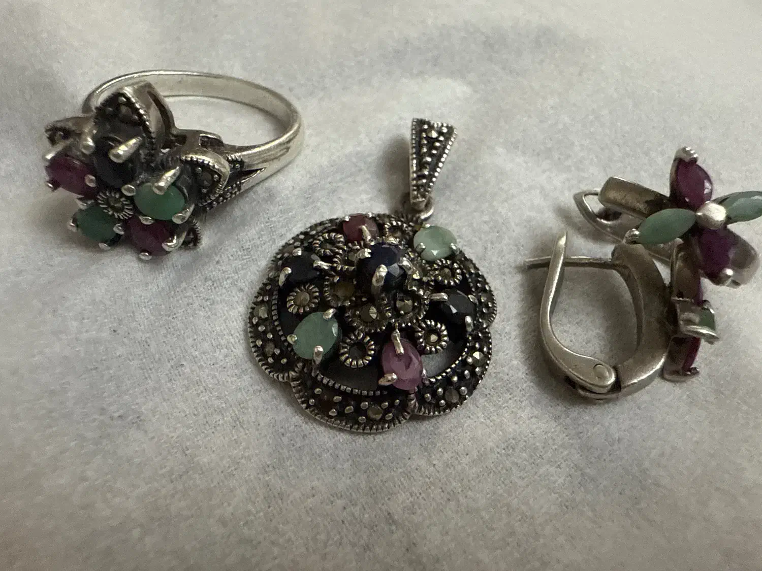 نیم ست نقره قدیمی|جواهرات|اردبیل, |دیوار