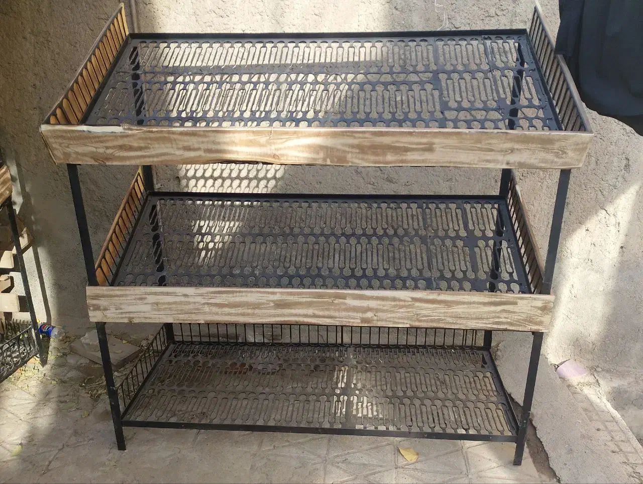 شلف و استند قفسه میوه چوبی فلزی مخصوص دکور میوه|کتابخانه، شلف، قفسههای دیواری|مشهد, کوی المهدی|دیوار