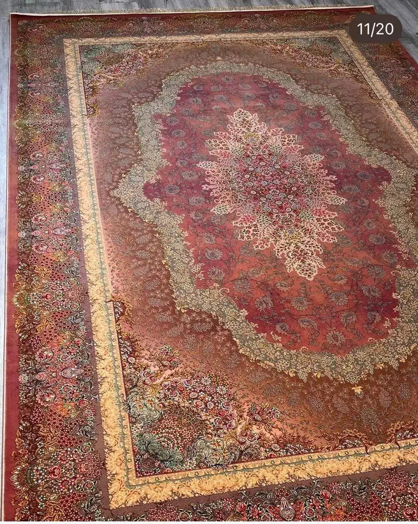 فرش 1200شانه طرح سنتی بافت جدید/ابرشم نما کد4444|فرش|شیراز, لاله|دیوار