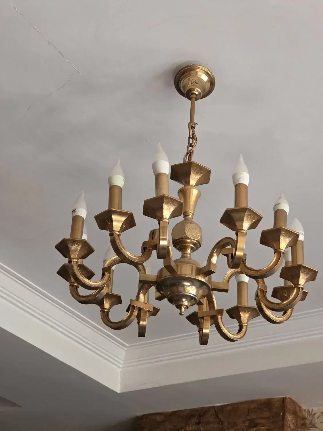 لوستر برنزی|لوستر و چراغ آویز|کرج, آق تپه|دیوار