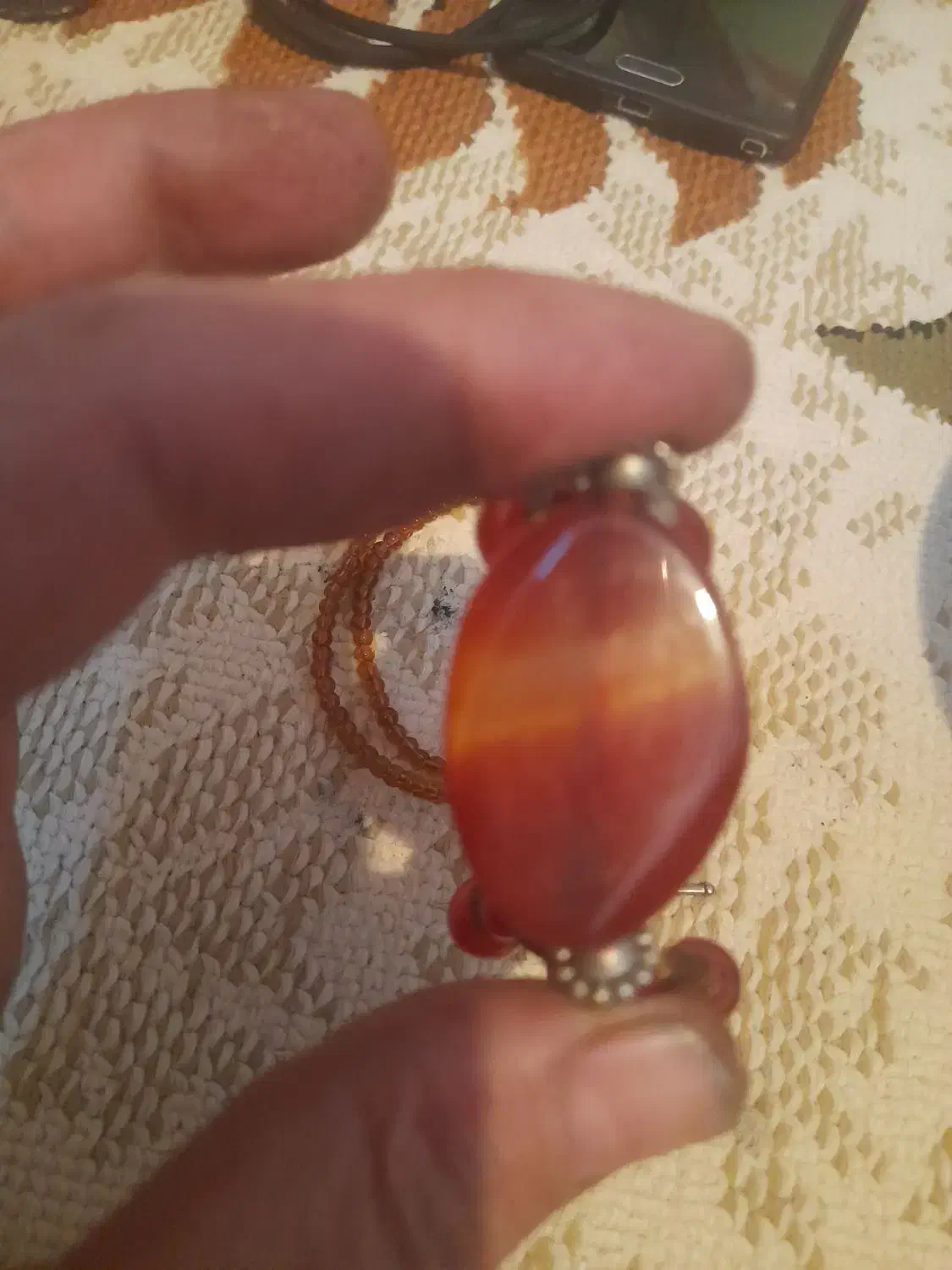 گردنبندعقیق سرخ یمن|جواهرات|کرمانشاه, |دیوار