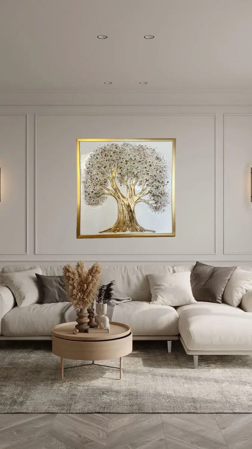 تابلو دکوراتیو تماما برجسته و زمینه رزین طرح درخت|تابلو، نقاشی، عکس|فردیس, خیام غربی|دیوار