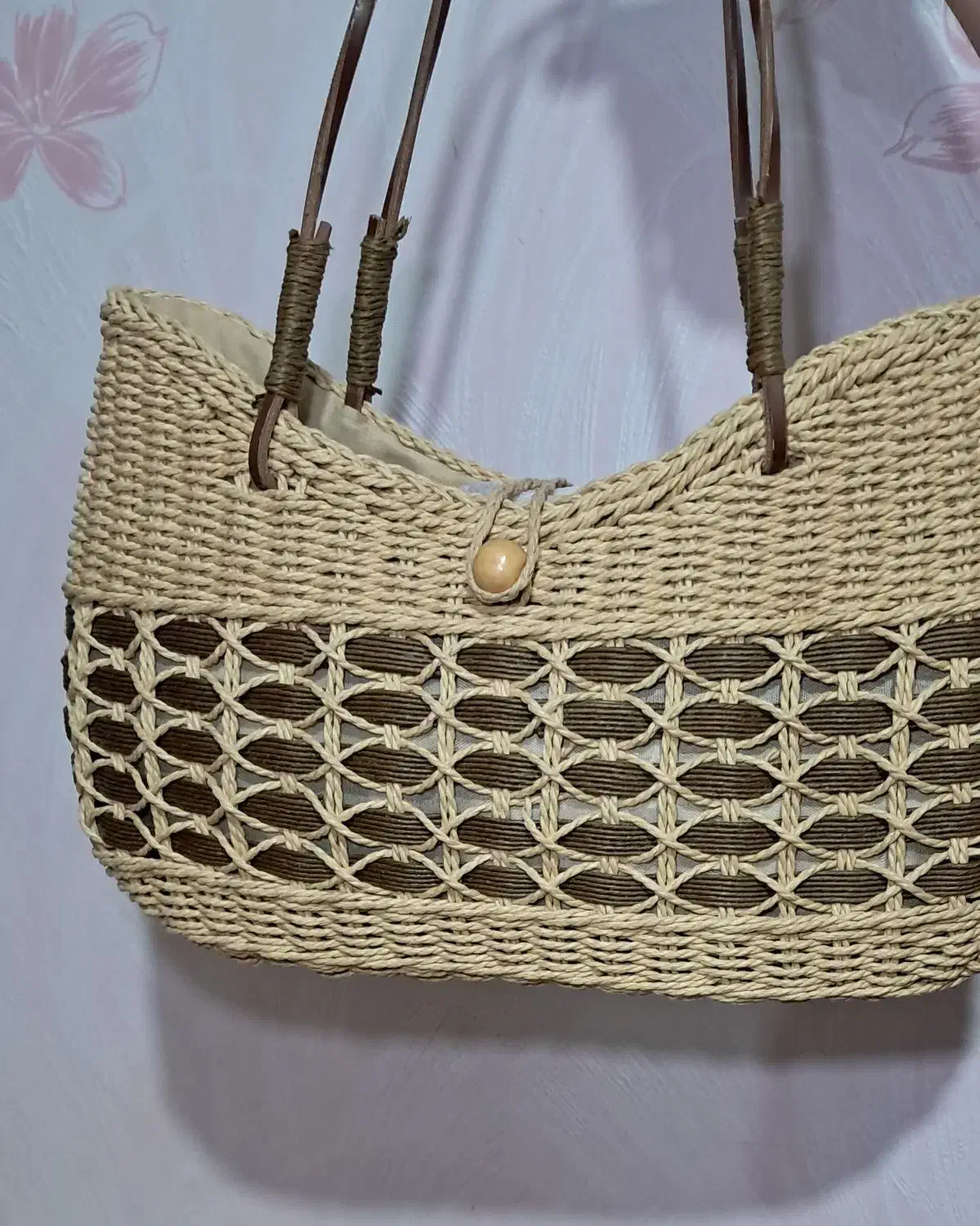 کیف حصیری کاردست ،داخل استردوزی|کیف، کفش، کمربند|پاکدشت, پاکدشت (مامازند)|دیوار