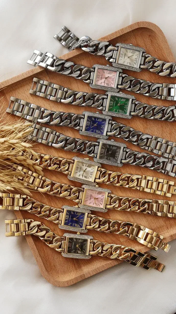 ساعت کارتیر مربع زنانه رنگ بندی متنوع ژاپن|ساعت|اصفهان, قلعه طبره|دیوار