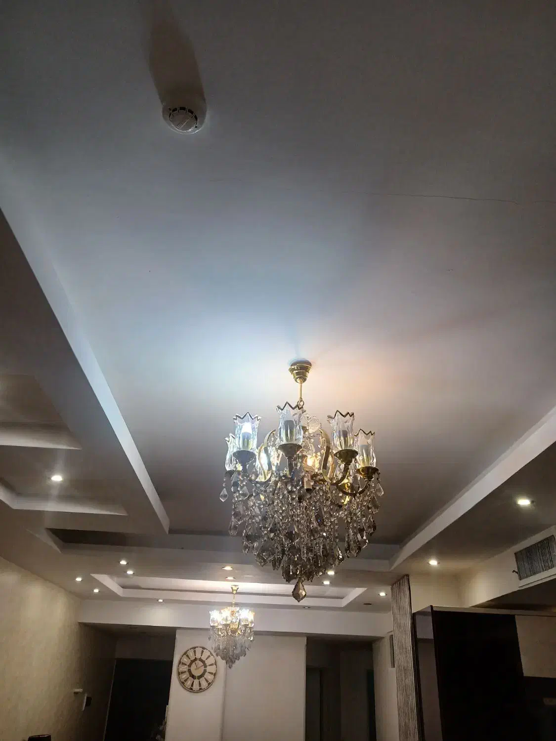 لوستر لاله شامپاین روکش آب طلا ۸ و ۶ شاخه|لوستر و چراغ آویز|کرج, مهرویلا شمالی|دیوار