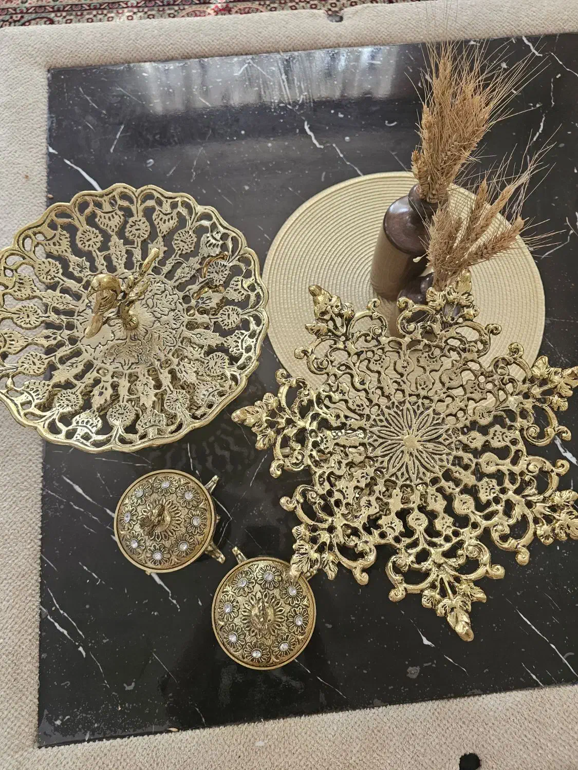 ست آلمینیومی باروکش برنزبسیارشیک وخاص|صنایع دستی و سایر لوازم تزئینی|یزد, |دیوار