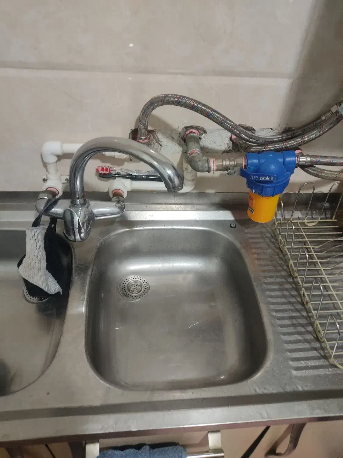 کابینت ظرف شویی|آب‌چکان و نظم‌دهنده ظروف|قم, آزادگان|دیوار