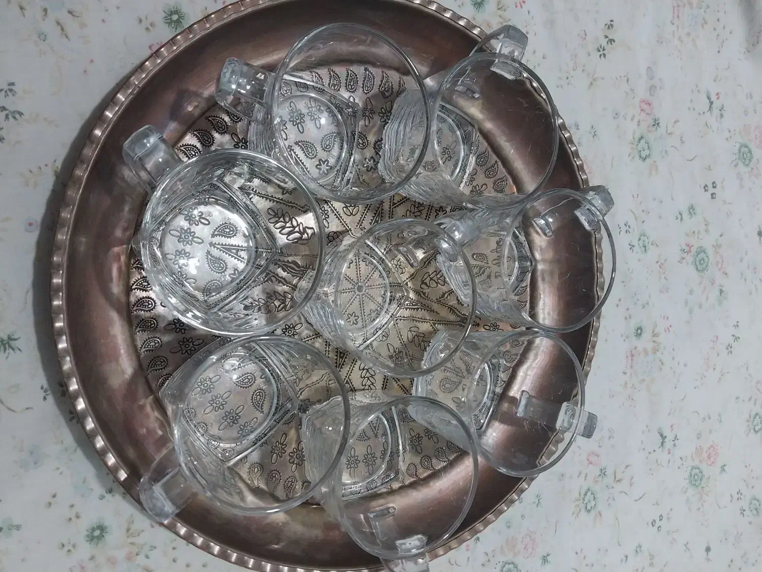 سینی،لیوان و کفگیر مس باکیفیت|ظروف سرو و پذیرایی|قم, آزادگان|دیوار