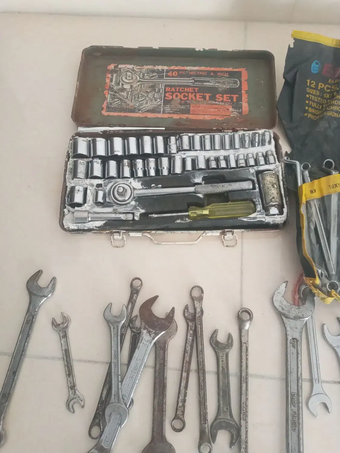 آچار دوسر رینگ جک بکس کامل وچند عدد آچار تکی جرمنی|ابزارآلات|ایلام, |دیوار