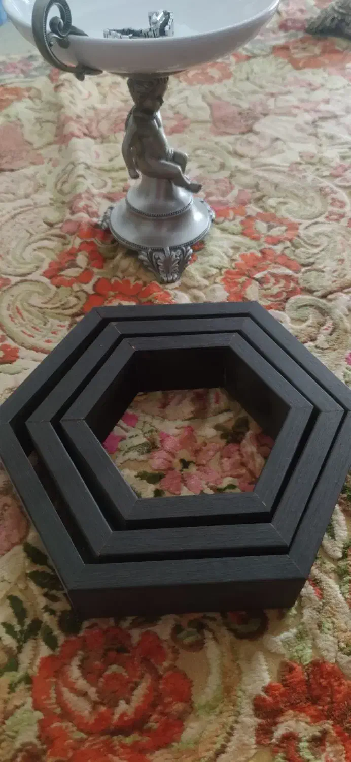 شلف دیواری چوبی شش ضلعی|کتابخانه، شلف، قفسه‌های دیواری|ارومیه, |دیوار