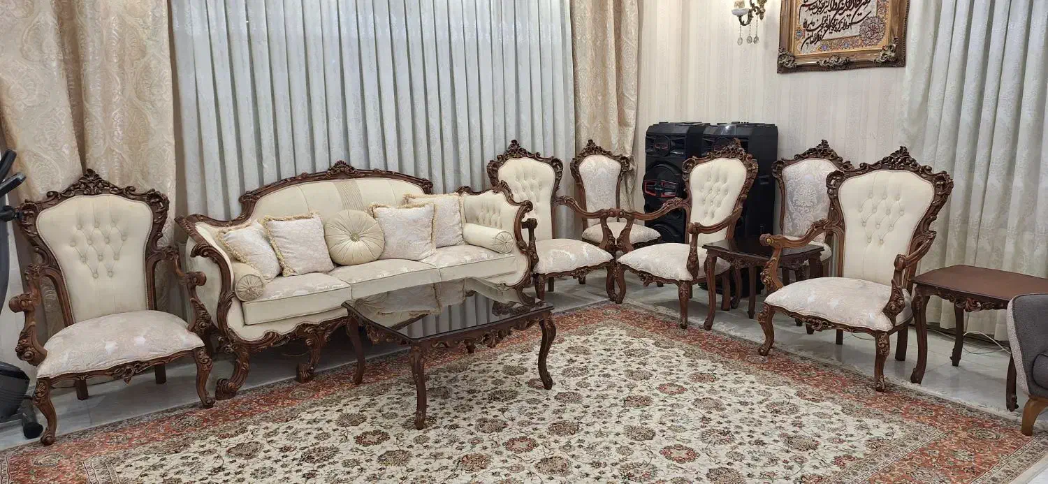 ست مبل کلاسیک ۹ نفره با میز وصندلی نهارخوری ۸ نفره|مبلمان خانگی و میز عسلی|کرمانشاه, |دیوار