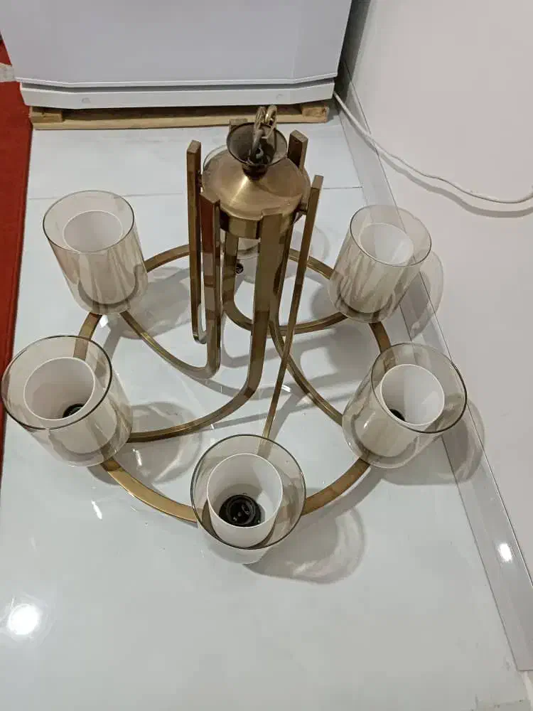 لوستر آویز برنزی|لوستر و چراغ آویز|میمه, |دیوار