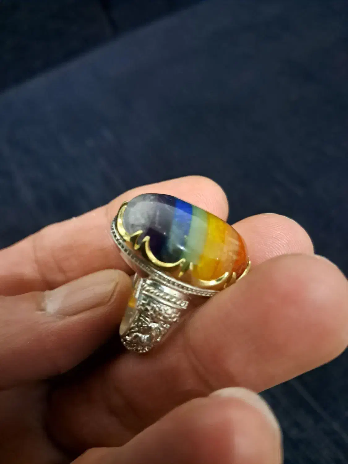 انگشتر هفت چاکرا وعقیق یمن|جواهرات|بندر ماهشهر, |دیوار