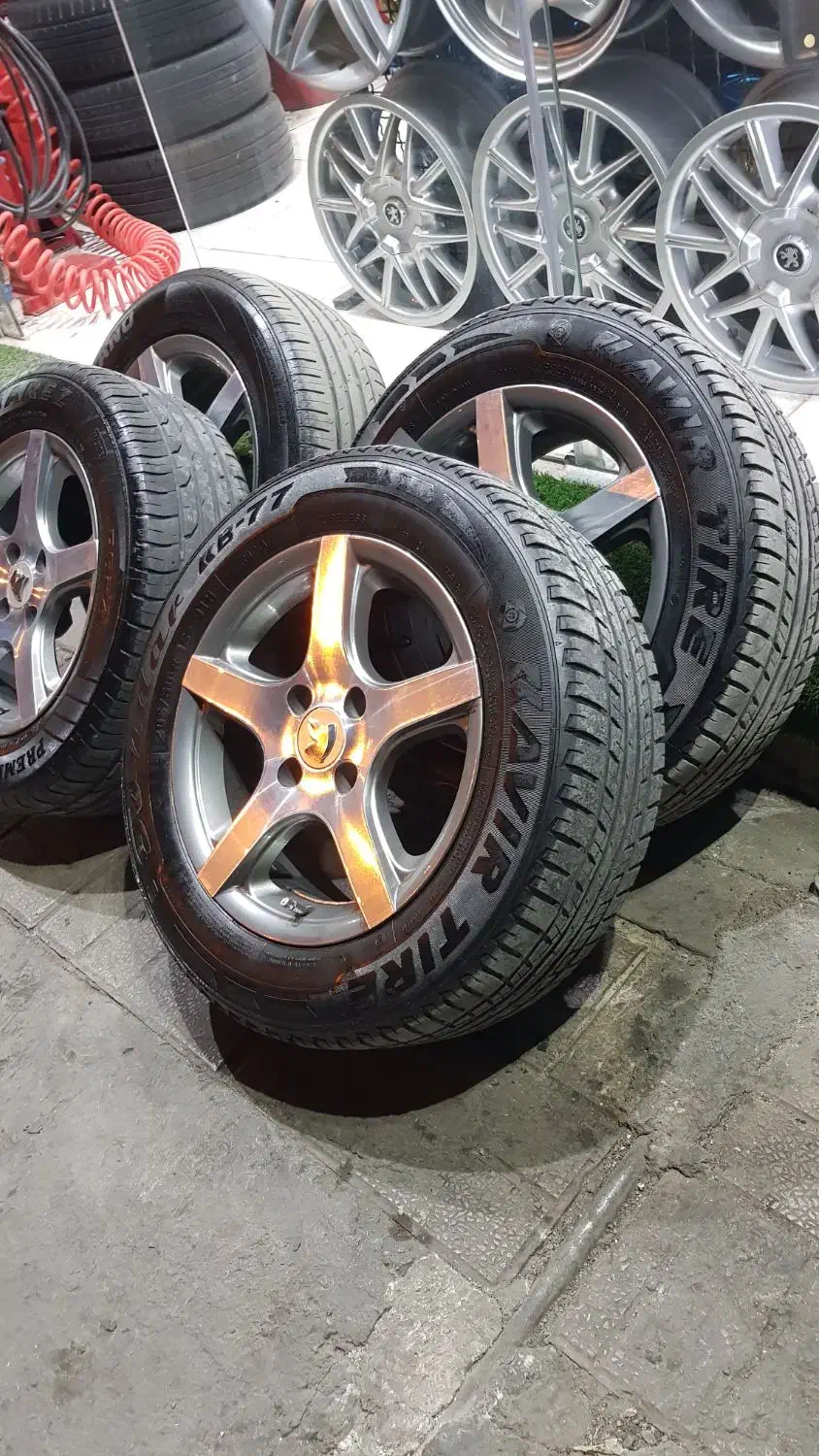 رینگ ولاستیک سایز ۱۵ پنج پر ایتالیایی کروم|قطعات یدکی و لوازم جانبی|فولادشهر, مسکن مهر فولادشهر|دیوار