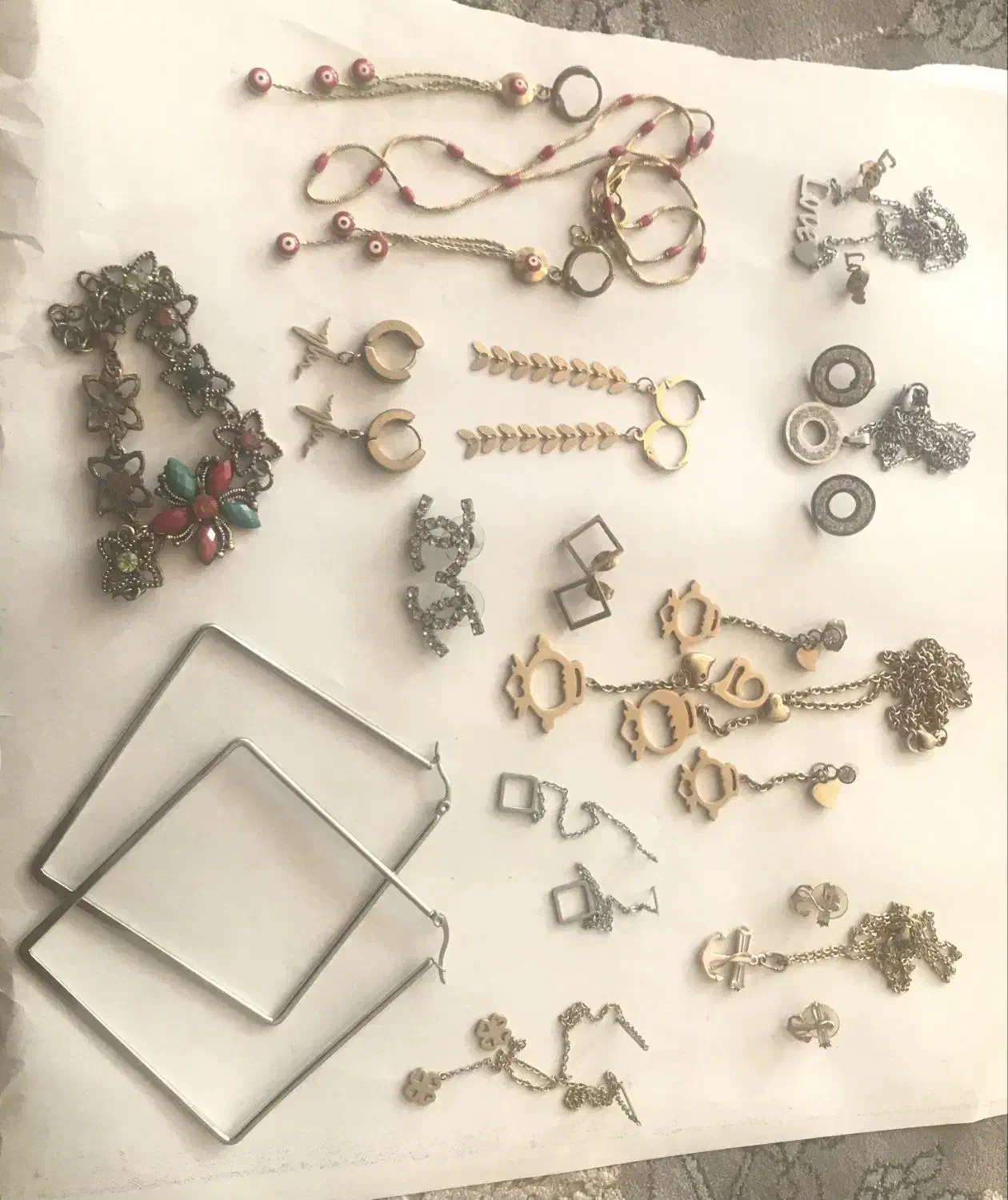 نیم ست گوشواره و گردنبند|بدلیجات|آران و بیدگل, |دیوار