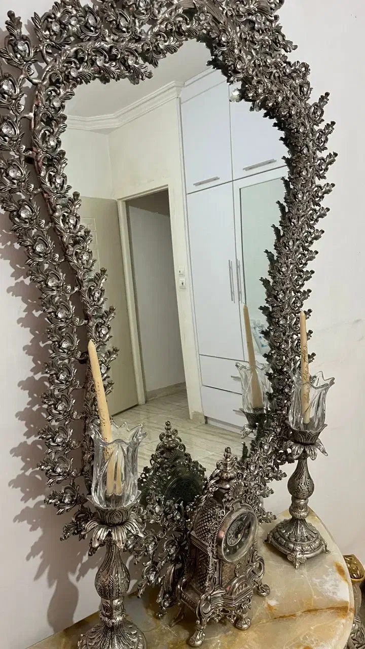 آینه کنسول شمعدانی طرح برنزی|بوفه، ویترین، کنسول|ارومیه, |دیوار