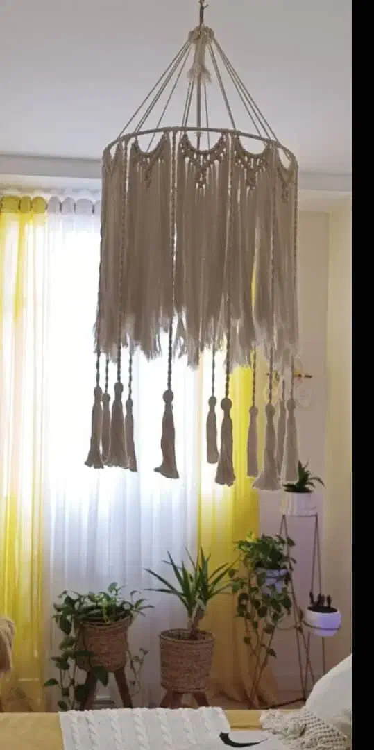 لوستر مکرومه در دو سایز|لوستر و چراغ آویز|تهران, سجاد|دیوار