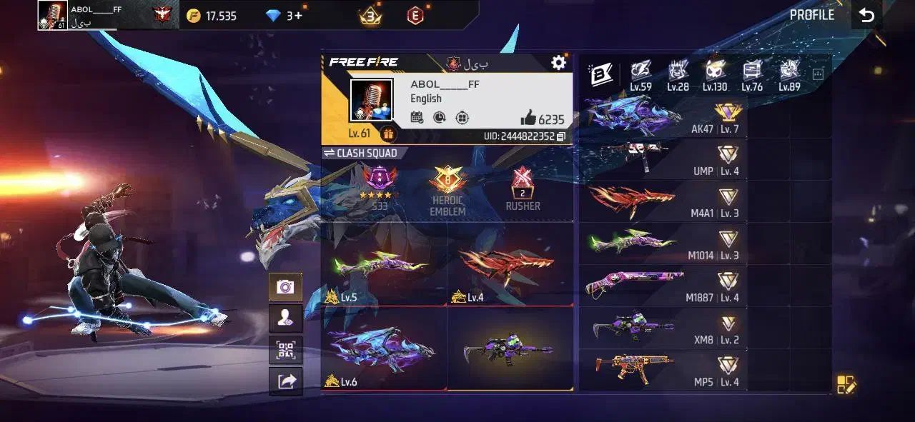 اکانت فری فایر|کنسول، بازی ویدئویی و آنلاین|رشت, جماران|دیوار