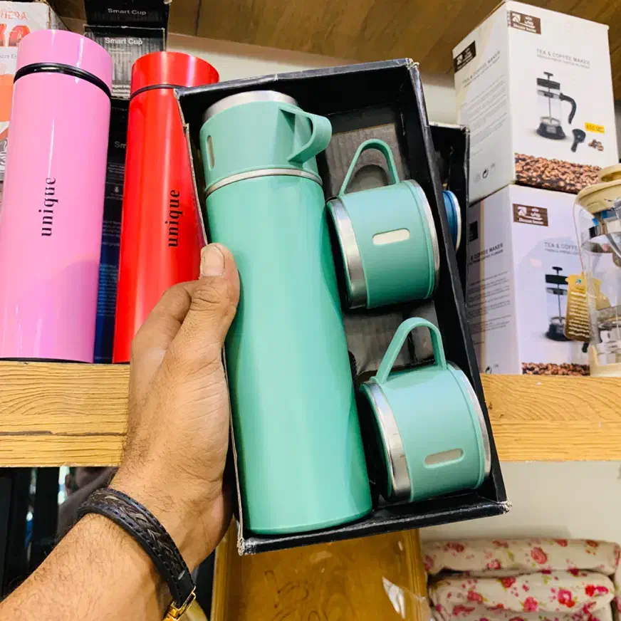 تراول ماگ استیل به همراه سه فنجان فقط ۳۴۹|قوری، کتری، قهوه‌ساز دستی|رفسنجان, |دیوار