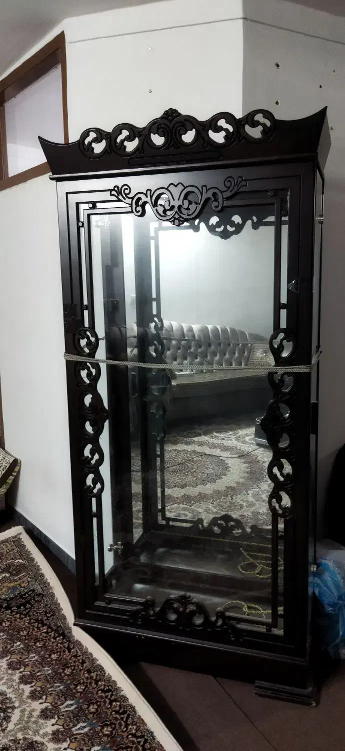 بوفه چوبی قهوه ای|بوفه، ویترین، کنسول|ساری, |دیوار