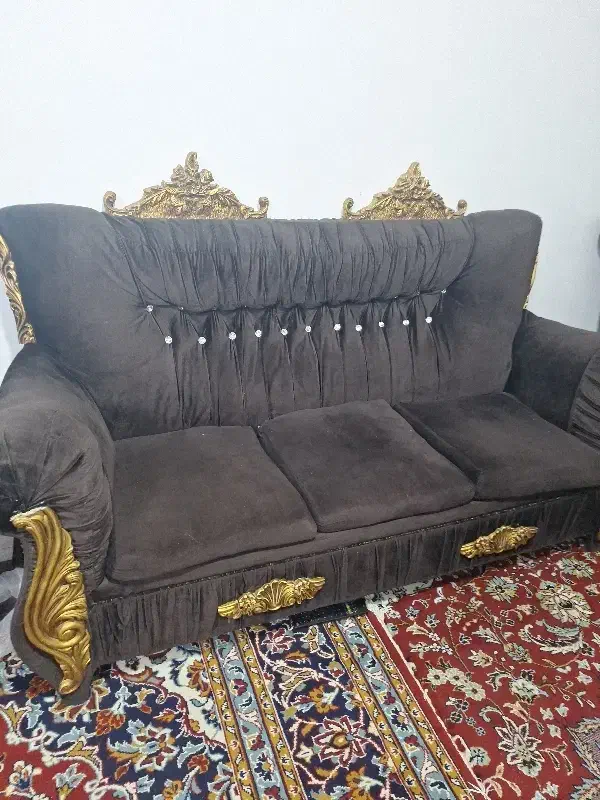 مبلمان هفت نفره  کارکرده  روضه مخمل|مبلمان خانگی و میز عسلی|گلبهار, شهر جدید گلبهار|دیوار